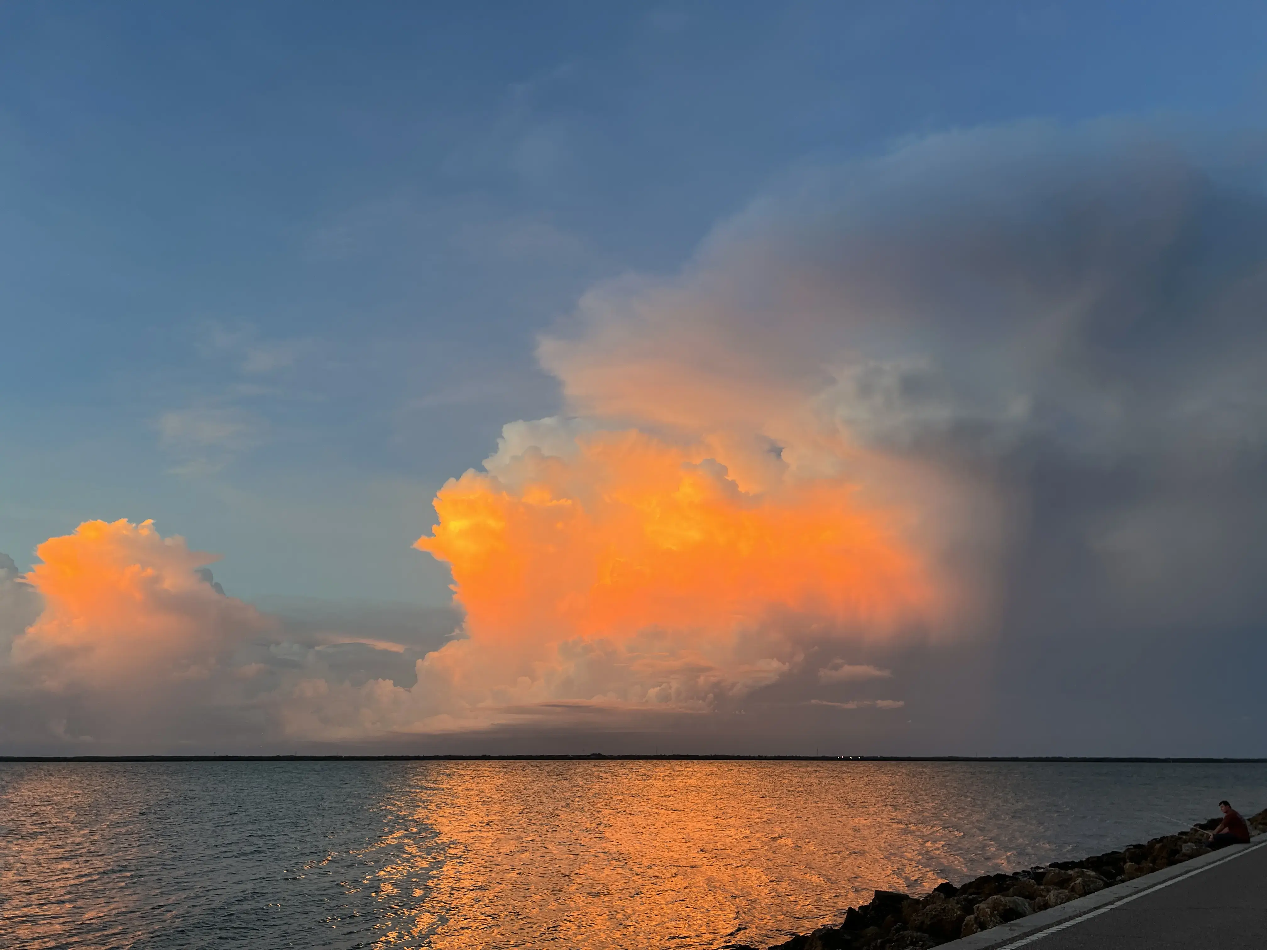 Sunset clouds over the ocean